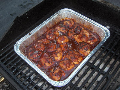 BBQ Chicken simmering in sauce