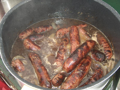 Finished brats ready to serve
