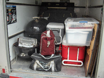 Catering trailer packed with equipment
