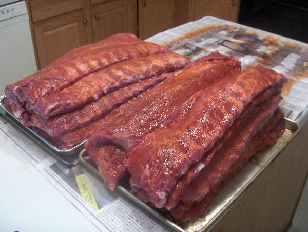 20 slabs of ribs prepped