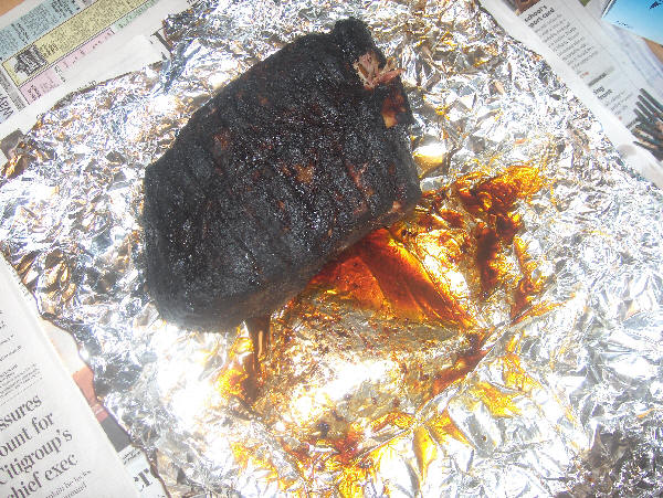 Pork wrapped in foil