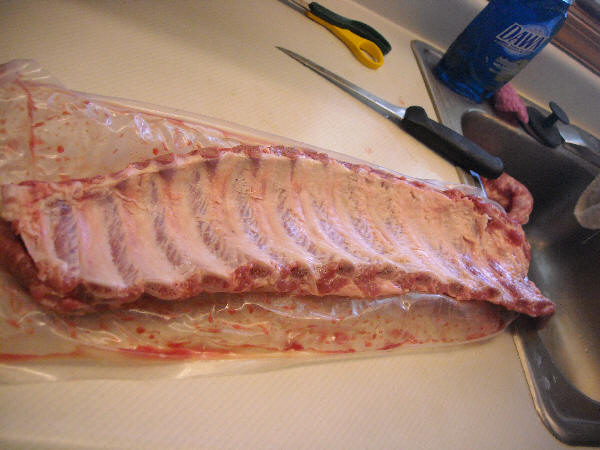Ribs after membrane removal