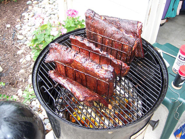 Ribs after 3 hours of cooking